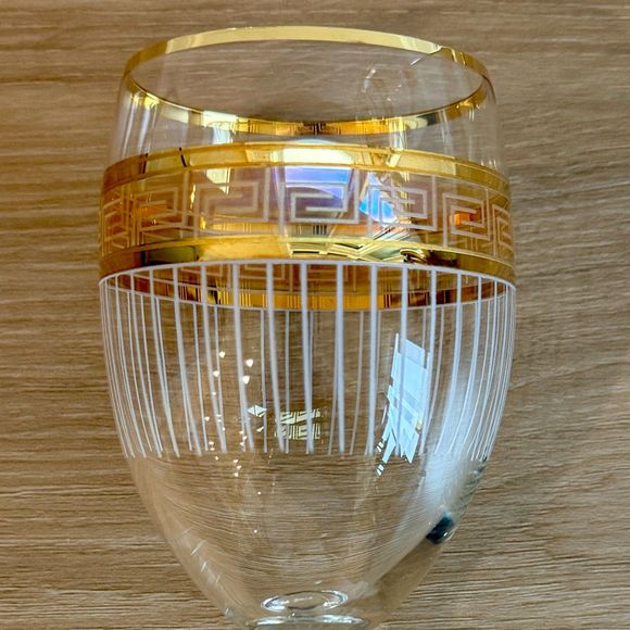 VTG Italian Gold Trimmed Crystal Stemware - Set of 2 - Picture 3 of 8